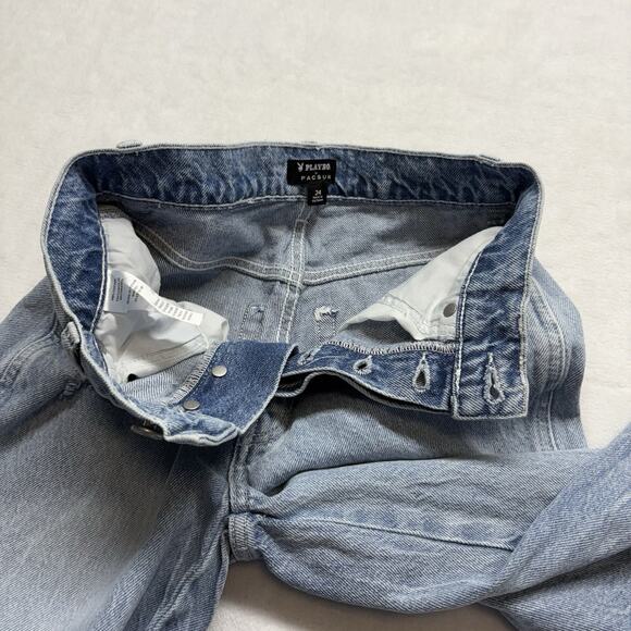 Pac Sun x Playboy Wide Leg Super Distressed Light Wash High Waist Jeans Size 24 - Picture 9 of 16